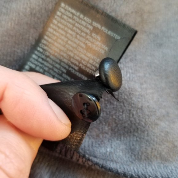 NWT H&M Women's size XS Vegan Leather Black Button-Down Shirt - Picture 14 of 14